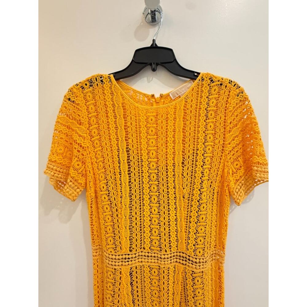 MICHAEL Michael Kors Yellow Crochet Lace Dress Size 4 - Festival, Vacation - Picture 5 of 10